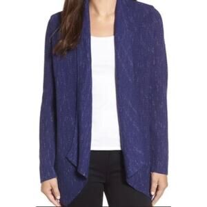 Nic + Zoe Electric Blue Long Pixel Cardigan Sweater P M NWT